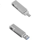 Флеш-накопитель Lenovo Ecosystem Brand Yinen 32GB Type-C USB 3.2 F500 серебристого цвета, скорость чтения 150 МБ/с, двойной интерфейс, подходит для мобильных устройств и ПК, офиса и бизнеса. - изображение 2