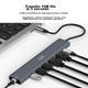 Док-станция расширения Netac Type-C, разветвитель для трех экранов USB-C на два HDMI, док-станция расширения 4K, быстрая зарядка PD, гигабитный порт Ethernet, HUB-разветвитель, совместима с компьютерами и планшетами, HC035 - изображение 5