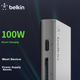 Док-станция BELKIN, модуль расширения Type-C 10 Гбит/с, блок питания Seven-In PD, адаптер для ноутбука Apple, функция зеркального отображения экрана HDMI 4K, сетевой кабель/считыватель SD-карт, совместимость с портом Thunderbolt. - изображение 7