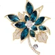 Брошь Qlady Blue Wood Rose с кристаллами, роскошная, подарочная - изображение 3