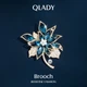 Брошь Qlady Blue Wood Rose с кристаллами, роскошная, подарочная - изображение 13