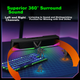 Игровые компьютерные колонки Newmine V5, домашний настольный сабвуфер со встроенным микрофоном, Bluetooth 5.3-дюймовая длинная колонка для настольных компьютеров и ноутбуков, мультимедийные звуковые эффекты, черный цвет. - изображение 4