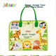Тканинна книжка Jollybaby на липучці, що відривається, іграшка для прорізування зубів у дитини, міцна, стійка до розривів іграшка, дитячий подарунок, книжка-відрив - у стилі джунглів - зображення 2
