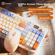 Бездротова клавіатура та миша EWEADN V98Pro, Bluetooth/дротова/USB, потрійний режим, з екраном, механічне відчуття, безшумна офісна мембранна клавіатура, 98 клавіш для комп'ютера, універсальна для ноутбуків, яскраво-помаранчевий колір - изображение 2