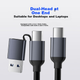 ORICO Type-C Hub, USB 3.0 Hub Expansion Dock, алюмінієвий сплав Clip-On, високошвидкісний подовжувач для настільних комп'ютерів та ноутбуків з портом живлення MH4PC - изображение 5