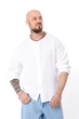 Чоловіча однотонна сорочка із мусліну на ґудзиках NoBrand 54/56 Білий (p-20060-239070) - изображение 1