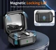 Чохол Primo Magnet Lock Rugged TPU для навушників Samsung Galaxy Buds 4 / Buds 4 Pro з карабіном - Black/Dark Blue - зображення 3