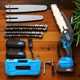 Аккумуляторная цепная пила Chain Saw 48V для сада и столярных работ с двумя шинами 6 и 8 дюймов и двумя аккумуляторами в кейсе автономный инструмент для обрезки веток и распиловки древесины профессиональный инструмент для мастеров и ухода за участком - изображение 2