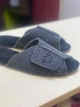 Тапочки женские Klerotex паркетные войлочные открытые серые на липучке 39 - изображение 4