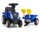 Дитячий трактор каталка Milly Mally New Holland Blue з причепом каталка толокар від 1 року трактор дитячий біговел каталка від 12 місяців - зображення 4