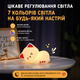 Сенсорний силіконовий нічник "Сонний котик з рожевими вушками" з функцією зміни кольору та сенсорним управлінням - изображение 2