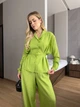 Костюм жiночiй класичний лляний сорочка+штани салатового кольору 38171 46/48 - зображення 2