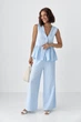 Класичний костюм з жилеткою з оборками та брюками Lurex Блакитний S (50030) - зображення 5