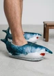 Тапочки домашние мужские Акула 3D мягкие плюшевые комнатные тапочки с антискользящей подошвой 38-43 синий (3167/1) - изображение 1