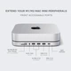 Док-станция для Mac mini Satechi с корпусом для SSD NVMe/SATA M.2, USB-C хаб 7-в-1, серебристая - изображение 3