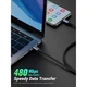 Дата кабель USB-C to USB-C 2.0m 240W space gray Ugreen (90440) - зображення 4