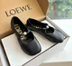 Женские балетки LOEWE из натуральной кожи черные 38(24) - изображение 2