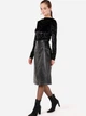 Юбка из искусственной кожи миди осенняя женская Colin's CL1071189BLK 40 Black (8684112401737) - изображение 3