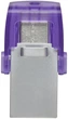 Флеш-накопитель Kingston DataTraveler microDuo 3C 128GB USB Type-C/USB Type-A фіолетовий - изображение 3