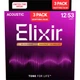 Струни Elixir 16565 Nanoweb 80/20 Bronze 12-53 Light Bonus pack (3 pack) - зображення 1