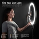 Профессиональная кольцевая LED лампа RL-21 (54 см) 65W / Профессиональный свет с 3 креплениями для телефона, пультом и сумкой (COPY) - изображение 6