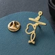 Значок из стали BROCHE брошь бижутерия Медицина Стетоскоп золотистый BRGV115474 - изображение 2