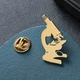 Значок из стали BROCHE брошь бижутерия Медицина Микроскоп золотистый BRGV115471 - изображение 2