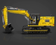Конструктор Mould King Экскаватор на радиоуправлении 2169 деталей Technic 13112S желтый - изображение 12