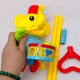 Детская каталка-слоник MIC с барабаном и ручкой 24х16х12 см Желтая игрушка для активных прогулок и развития координации движений малыша - изображение 3