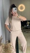 Жіночий костюм в рубчик (штани+футболка) Uaclothes 46 Бежевий (like38206-186381350) - изображение 2