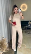 Жіночий костюм в рубчик (штани+футболка) Uaclothes 46 Бежевий (like38206-186381350) - изображение 3