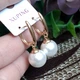 Сережки Xuping Jewelry довжина 3.2см перли 12мм медичне золото позолота 18К с1683 - зображення 3