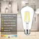 LED лампи Edison ST58 E27 6W (5 шт) — 800 lm, 5000K денне світло, вінтаж філамент, аналог 60W - зображення 2