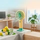 Портативний ручний вентилятор акумуляторний Light and Handy Fan з підставкою для телефона Жовто-салатовий (VS7007421-3) - изображение 1