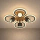 Потолочная люстра VALESO LI9926B-4+4A BK+WOOD, черный + дерево, LED - изображение 1