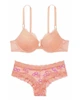 Комплект білизни Victoria’s Secret Sexy Tee Lace Push-Up Apricot Абрикосовий 34D-S - изображение 1