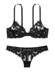 Комплект білизни Victoria’s Secret Ziggy Glam Floral Embroidery Unlined Demi Bra Чорний 34DD-S - изображение 1