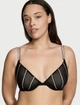 Комплект білизни Victoria’s Secret Sheer Shine Unlined Low-Cut Demi Bra Чорний 34DD-M - изображение 3