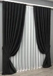 Комплект штор з льону, колекція Grand Linen 2х3м 2 шт. Колір чорний - зображення 8
