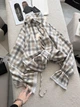 Женская рубашка с кружевом бежево-серая 42-46 с1525.1301 - изображение 3