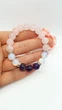 Браслет на гумці з натурального каменю рожевого кварцу, аметисту, місячного каменю - зображення 7