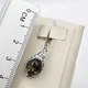 Сережки серебряные с зеленым янтарем 3,36 г - изображение 5