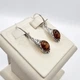 Сережки серебряные с медовым янтарем 3,15 г - изображение 4