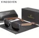 Брендовые мужские солнцезащитные поляризационные очки KINGSEVEN Classic Wood Black дужки дерево, высший уровень защиты UV400 - изображение 1