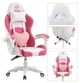 Кресло геймерское Bonro Lady 807 розово-белое с поясничной поддержкой и мягкими подлокотниками (76-163-42300098) - изображение 7