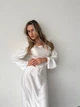 Женское шелковое платье MAXI / Белый 46-48 / BASED 0135811 - изображение 3