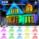 Розумне вуличне підсвічування фасаду NUERPO (30 м) , RGB, IP67 водонепроникна, Bluetooth App та музична синхронізація - зображення 1
