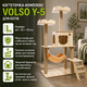 Когтеточка‑комплекс Volso Y‑5 для кошек, бежевый, с полочками и домиком - изображение 1