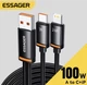 Кабель быстрой зарядки 2 в 1 для Xiaomi 100W Mi Fast Charge USB к Type-C и Lighting 6A на 2 метра Essager - изображение 1