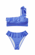 Купальник Victoria’s Secret Swim Ruffle One Shoulder Bikini Top Синій M-S - изображение 1